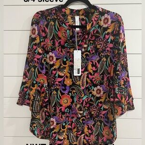 Elegant Multicolor Paisley Women's Blouse